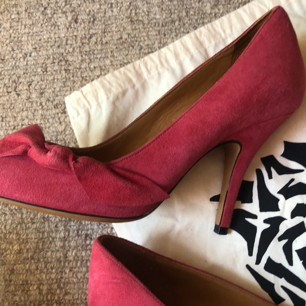Isabel Marant Framboise Pink Suede Poppy Heels 39 - Picture 2 of 6